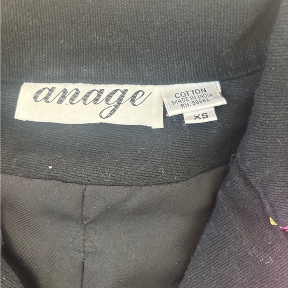 Anage vintage cotton floral retro floral cropped embroidered beaded blazer - Picture 2 of 3